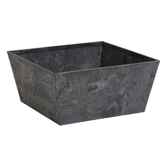 ArtStone 36108 Low Square Ella Planter, Black, 10-Inch