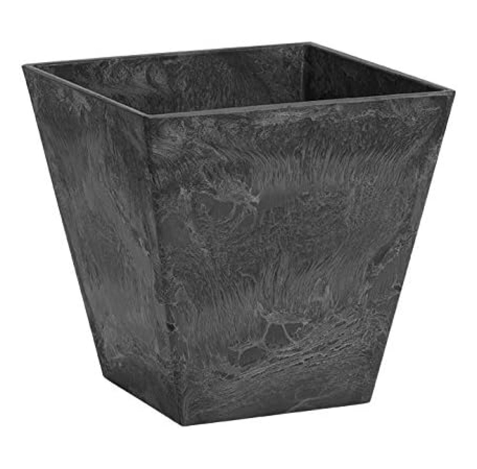 Ella Square Black Resin Planter for Indoor and Outdoor Use