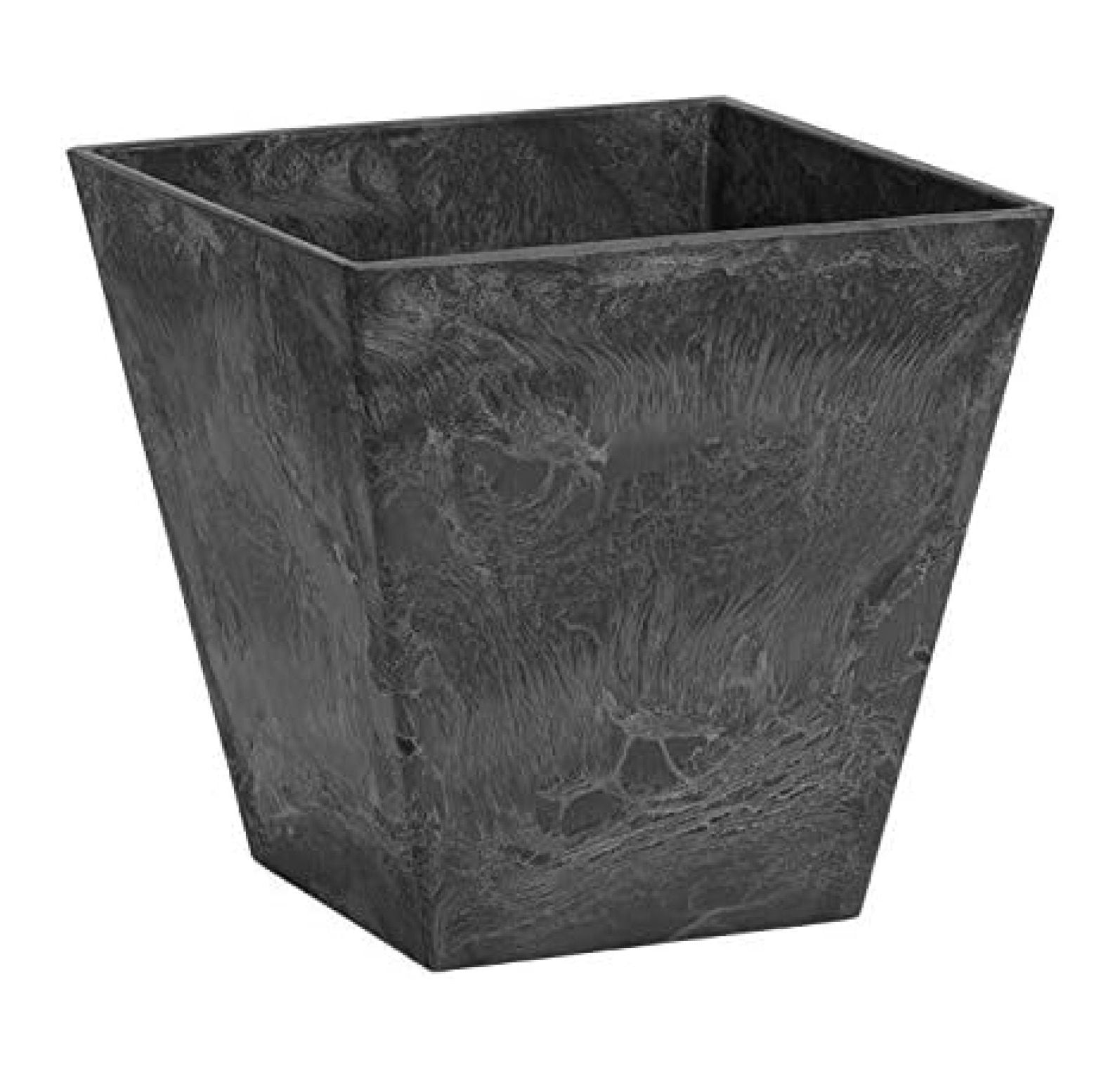 Ella Square Black Resin Planter for Indoor and Outdoor Use