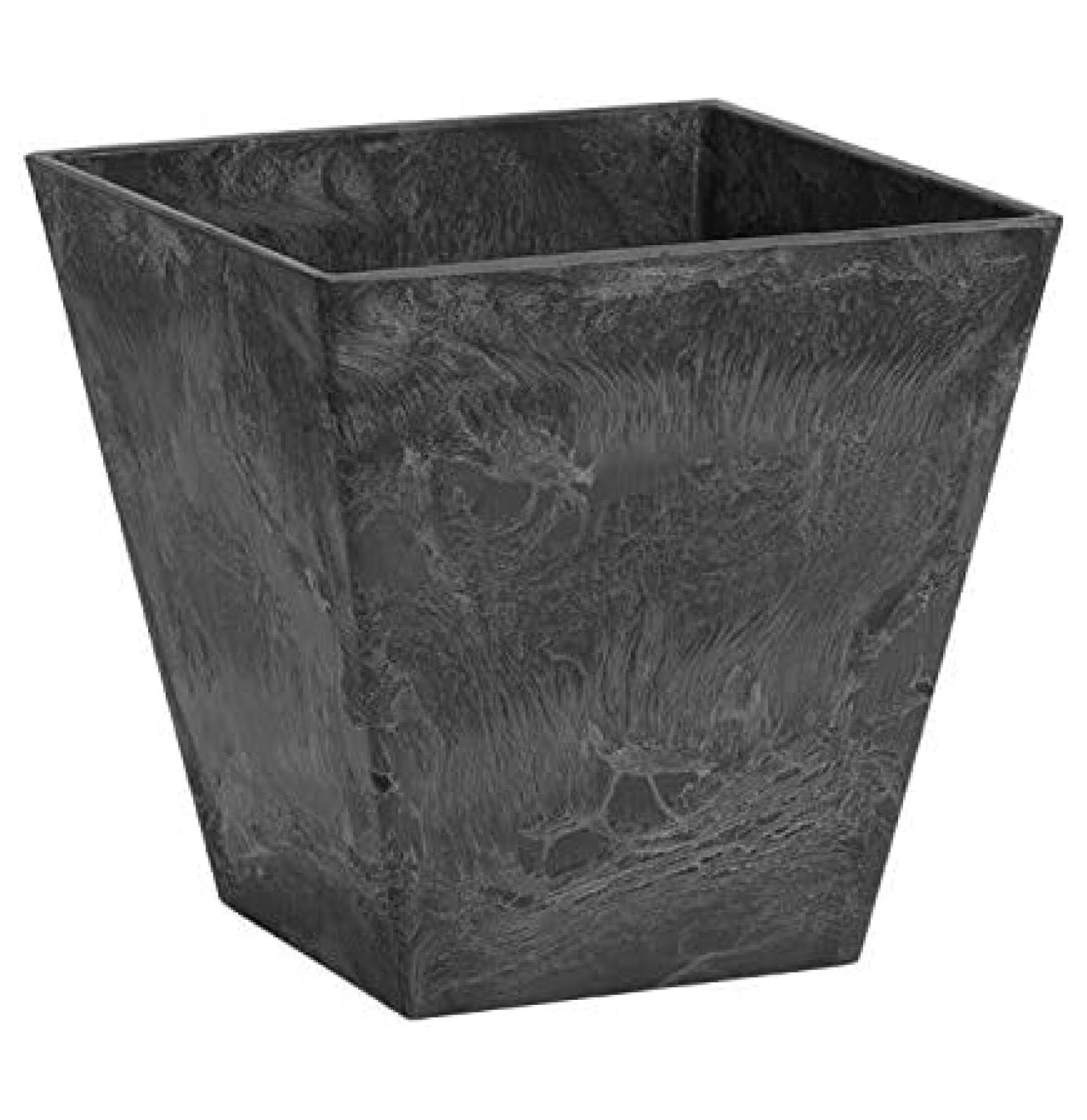 Ella Square Black Resin Planter for Indoor and Outdoor Use