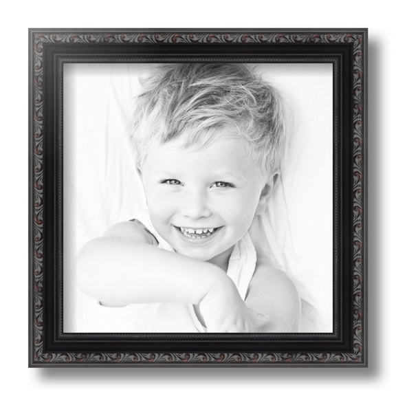ArtToFrames 10" x 10" Black Picture Frame, 10x10 inch Black Wood Poster Frame (WOM-4625)