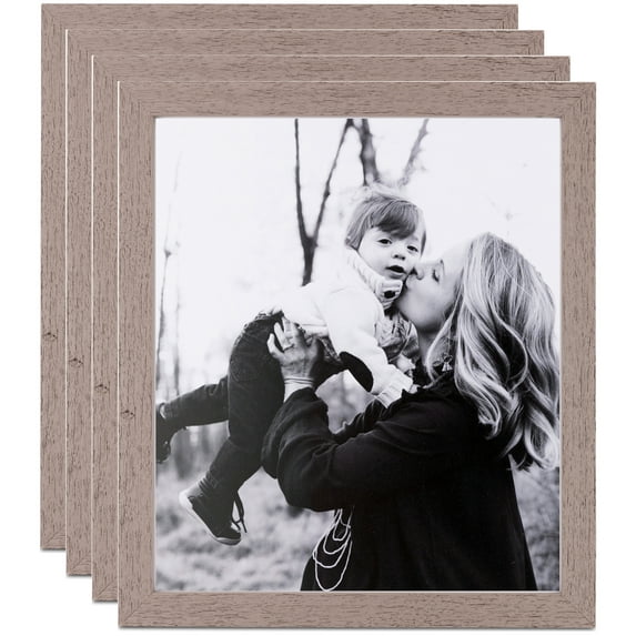 ArtToFrames 10" x 10" Gray Picture Frame, 10x10 inch Gray Wood Poster Frame (WOM-4433), 4 Pack