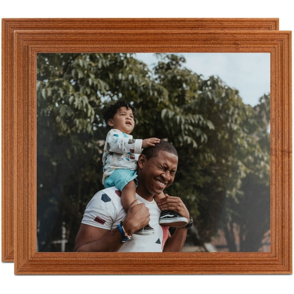 ArtToFrames 10" x 10" Honey Picture Frame, 10x10 inch Brown Wood Poster Frame (WOM-4097), 2 Pack