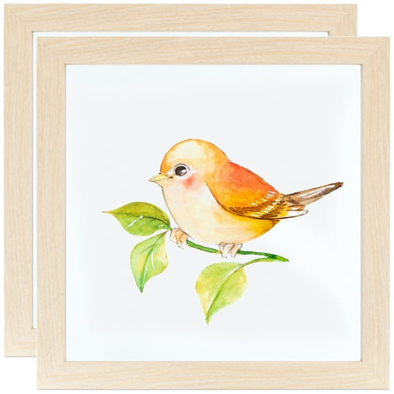 ArtToFrames 10" x 10" Natural Oak Picture Frame, 10x10 inch Brown MDF Poster Frame (WOM-4299), 2 Pack