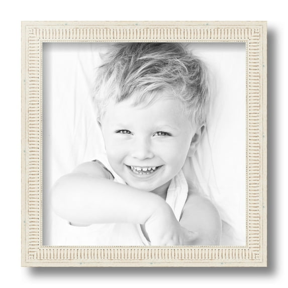 ArtToFrames 10" x 10" Old White Picture Frame, 10x10 inch White Wood Poster Frame (WOM-4905)