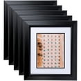 thumbnail image 1 of ArtToFrames 10" x 10" Satin Black Reverse Step Picture Frame, 10x10 inch Black Wood Poster Frame (WOM-1419), 5 Pack, 1 of 6