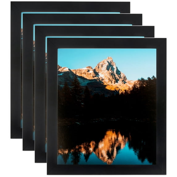 ArtToFrames 10" x 10" Soft Black Picture Frame, 10x10 inch Black MDF Poster Frame (WOM-5180), 4 Pack