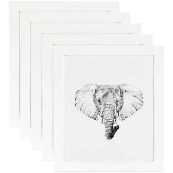 ArtToFrames 10" x 10" Soft White Picture Frame, 10x10 inch White MDF Poster Frame (WOM-5179), 5 Pack