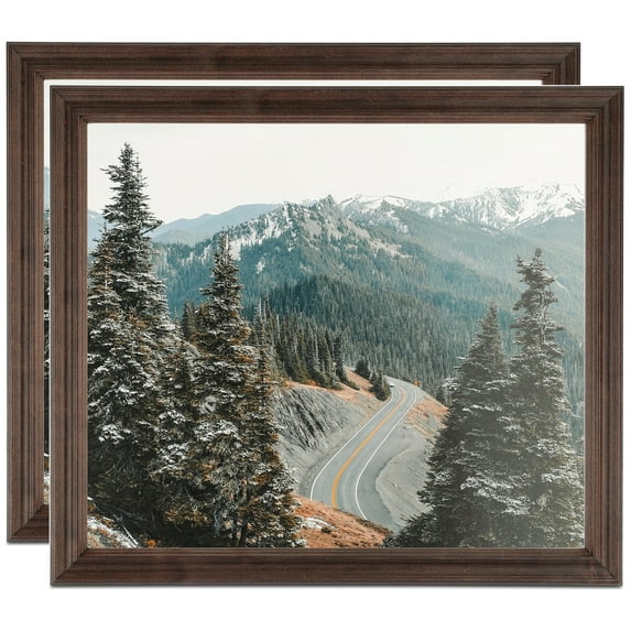 ArtToFrames 10" x 10" Walnut Picture Frame, 10x10 inch Brown MDF Poster Frame (WOM-4094), 2 Pack