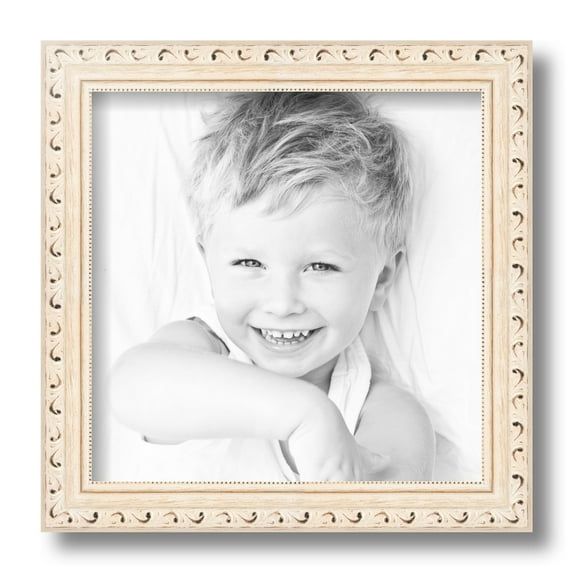 ArtToFrames 10" x 10" White Wash Picture Frame, 10x10 inch White Wood Poster Frame (WOM-4906)
