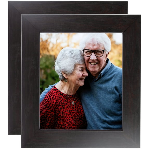ArtToFrames 10" x 10" Wide Dark Walnut Picture Frame, 10x10 inch Brown Wood Poster Frame (WOM-4823), 2 Pack