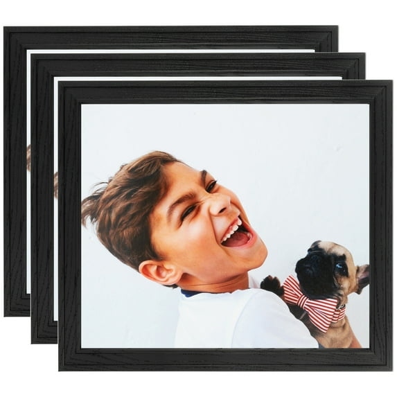 ArtToFrames 10" x 13" Black Picture Frame, 10x13 inch Black Wood Poster Frame (WOM-4107), 3 Pack