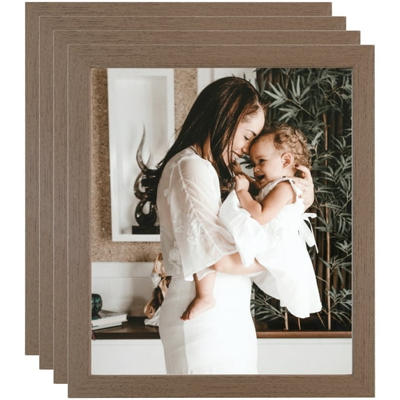 ArtToFrames 10" x 13" Brown Rustic Picture Frame, 10x13 inch Brown Wood Poster Frame (WOM-4844), 4 Pack