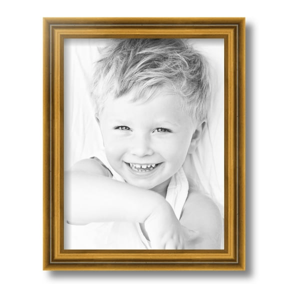 ArtToFrames 10" x 13" Gold Step Picture Frame, 10x13 inch Gold Wood Poster Frame (WOM-4548)