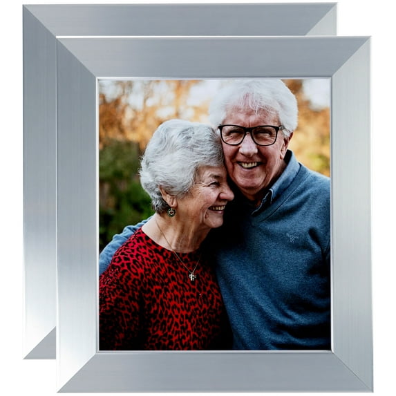 ArtToFrames 10" x 13" Light Silver Picture Frame, 10x13 inch Silver Wood Poster Frame (WOM-4827), 2 Pack