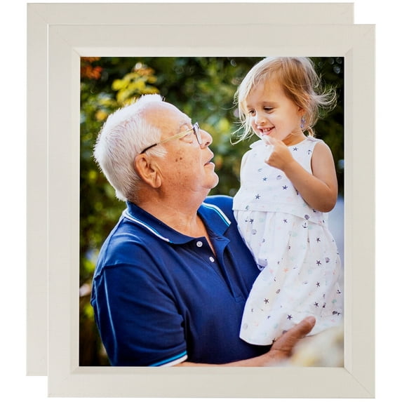 ArtToFrames 10" x 13" Slanted Lip White Picture Frame, 10x13 inch White Wood Poster Frame (WOM-4825), 2 Pack