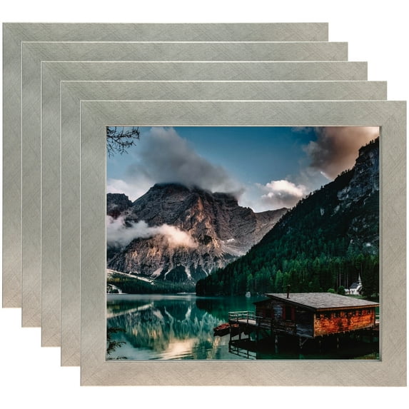 ArtToFrames 10" x 14" Classic Silver Picture Frame, 10x14 inch Gray MDF Poster Frame (WOM-4499), 5 Pack