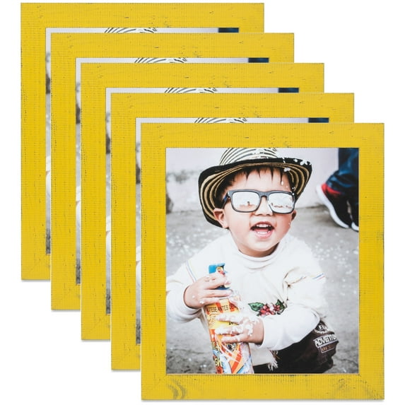 ArtToFrames 10" x 14" Yellow Picture Frame, 10x14 inch Yellow Wood Poster Frame (WOM-4584), 5 Pack