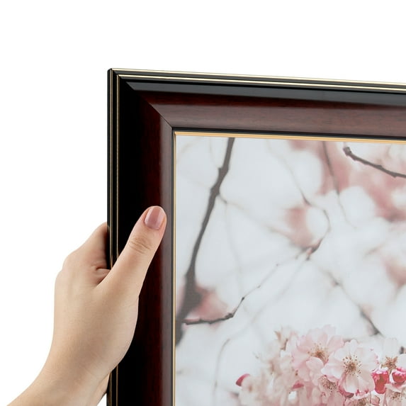 ArtToFrames 10" x 15" Matte Mahogany with Gold Accent Diploma Picture Frame, 10x15 inch Brown Wood Poster Frame (WOM-5109), Pack