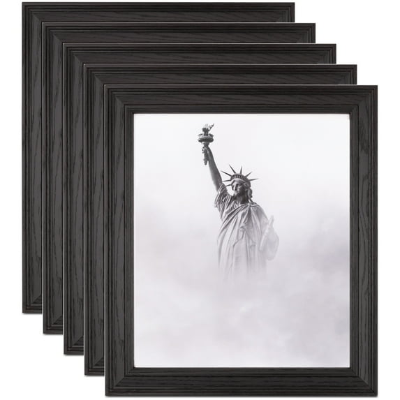 ArtToFrames 10" x 16" Colonial Onyx Picture Frame, 10x16 inch Black MDF Poster Frame (WOM-4386), 5 Pack