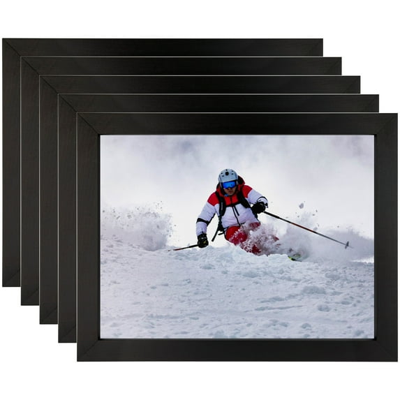 ArtToFrames 10" x 20" Black Stain Picture Frame, 10x20 inch Black Wood Poster Frame (WOM-4088), 5 Pack