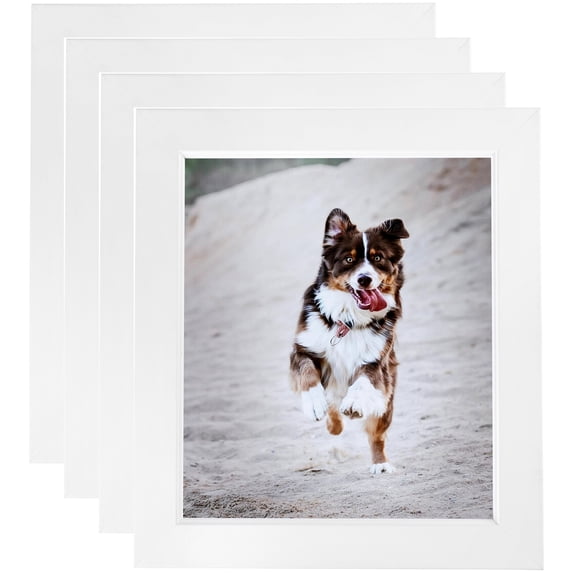 ArtToFrames 10" x 20" Contemporary White with Lip Picture Frame, 10x20 inch White Wood Poster Frame (WOM-2032), 4 Pack