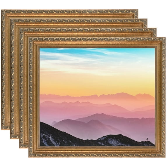 ArtToFrames 10" x 20" Dark Gold Picture Frame, 10x20 inch Gold Wood Poster Frame (WOM-4553), 4 Pack