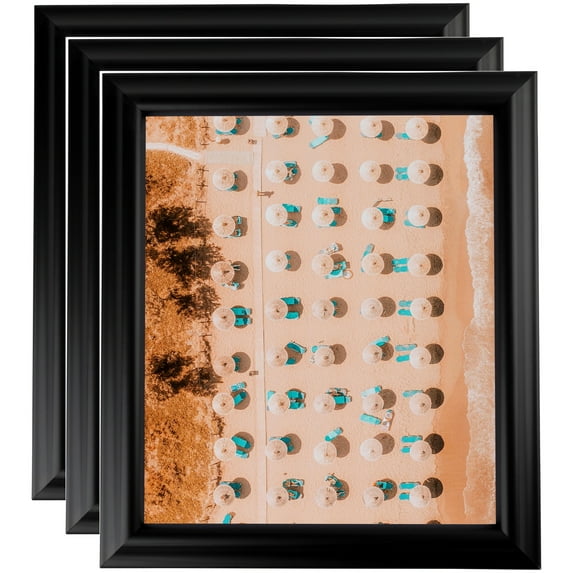 ArtToFrames 10" x 20" Dura Matte Black Picture Frame, 10x20 inch Black Wood Poster Frame (WOM-4030), 3 Pack