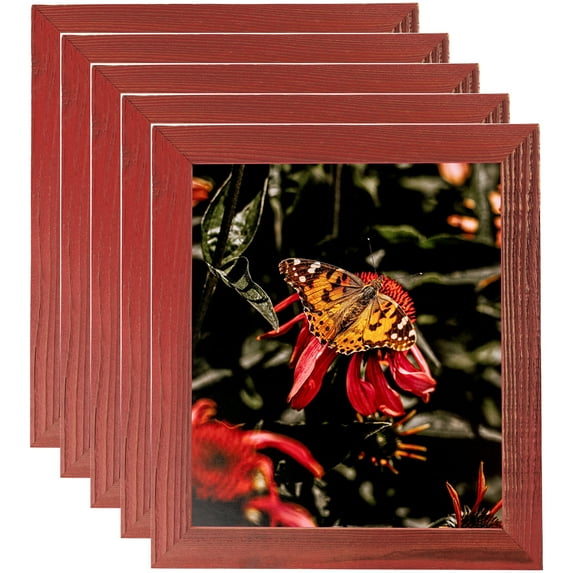 ArtToFrames 10" x 20" Real Reclaimed Red Barnwood Picture Frame, 10x20 inch Red Wood Poster Frame (WOM-4814), 5 Pack