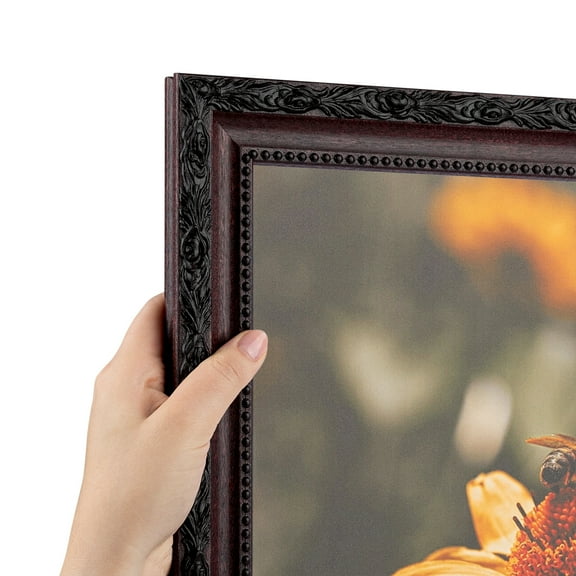 ArtToFrames 10" x 30" Classic Burgundy Picture Frame, 10x30 inch Brown Wood Poster Frame (WOM-4927)