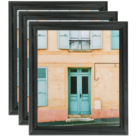 ArtToFrames 10" x 37" Galleria Noir Picture Frame, 10x37 inch Black MDF Poster Frame (WOM-4083), 3 Pack