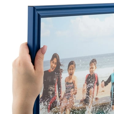 ArtToFrames 10x10 Inch Blue Picture Frame, This Blue Wood Poster Frame is Great for Your Art or Photos, Comes with Regular Glass (4158)