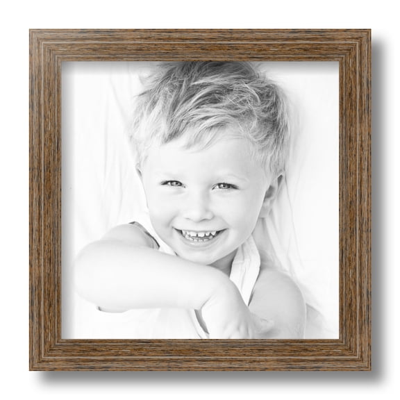 ArtToFrames 10x10 Inch Brown Picture Frame, This Brown Wood Poster Frame is Great for Your Art or Photos, Comes with Regular Glass (4717)