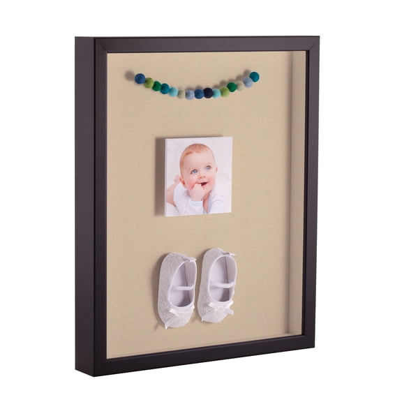 ArtToFrames 10x10 Inch Shadow Box Picture Frame, with a Satin Black Tall 1 Wide Shadowbox frame and Seaside Mat Backing (4654)