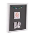thumbnail image 1 of ArtToFrames 10x10 Inch Shadow Box Picture Frame, with a Satin White 1 Wide Shadowbox frame and Charcoal Mat Backing (4655), 1 of 7