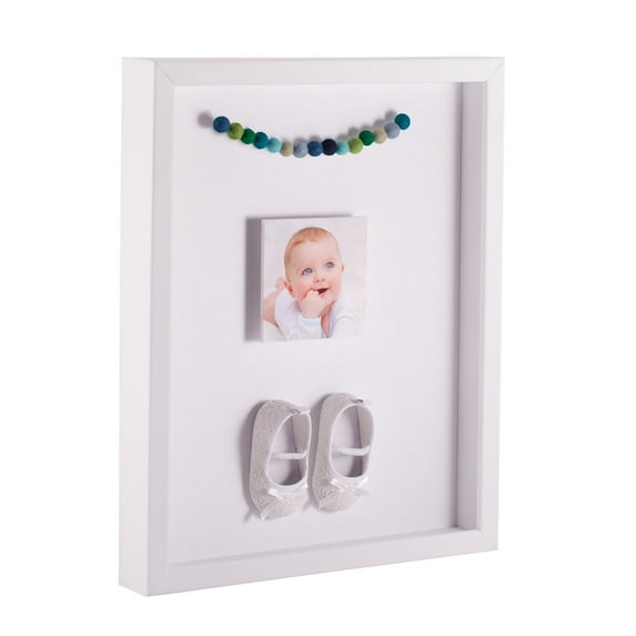 ArtToFrames 10x10 Inch Shadow Box Picture Frame, with a Satin White 1 Wide Shadowbox frame and Super White Mat Backing (4655)