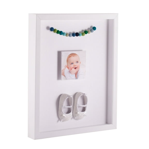 ArtToFrames 10x10 Inch Shadow Box Picture Frame, with a Satin White 1 Wide Shadowbox frame and Super White Mat Backing (4655)