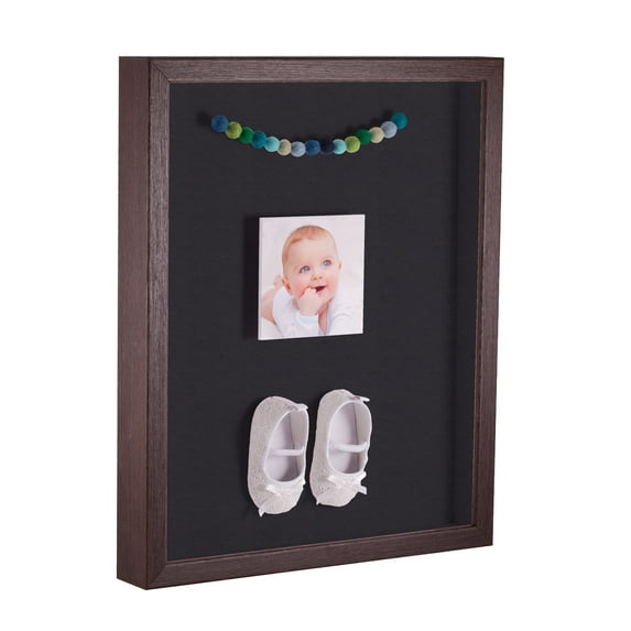 ArtToFrames 10x10 Inch Shadow Box Picture Frame, with a Verlinga Brown 1 Wide Shadowbox frame and Black Mat Backing (4656)