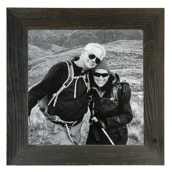 ArtToFrames 10x10" Real Reclaimed Charcoal Barnwood Picture Frame, Black Wood Poster Frame, with Regular Glass (FBPL-4815)