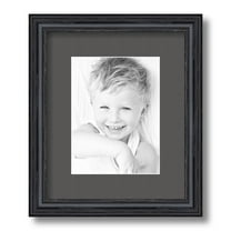 ArtToFrames 10x12" Matted Picture Frame with 6x8" Single Mat Photo Opening Framed in 1.25" Black Stain on Solid Red Oak and 2" Charcoal Mat (FWM-4083-10x12)