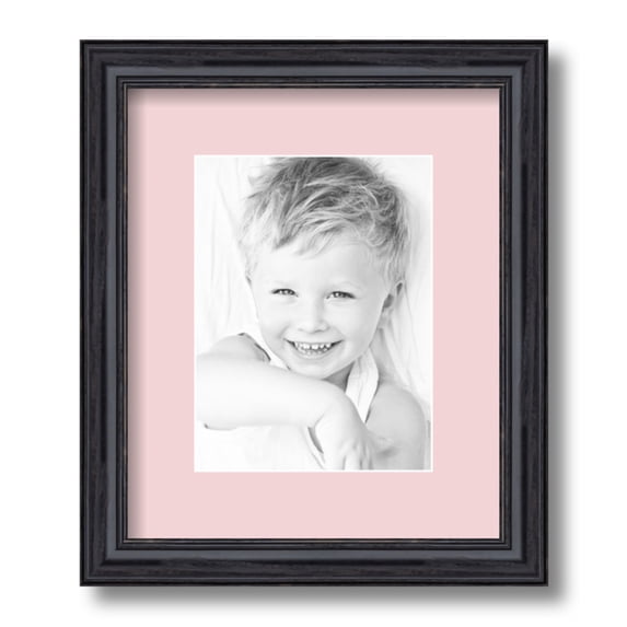 ArtToFrames 10x12 Matted Picture Frame with 6x8 Single Mat Photo Opening Framed in 1.25 Black Stain on Solid Red Oak and 2 Hollyhock Mat (FWM-4083-10x12)