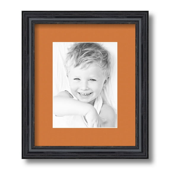 ArtToFrames 10x12" Matted Picture Frame with 6x8" Single Mat Photo Opening Framed in 1.25" Black Stain on Solid Red Oak and 2" Octoberfest Mat (FWM-4083-10x12)