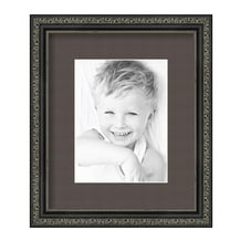 ArtToFrames 10x12" Matted Picture Frame with 6x8" Single Mat Photo Opening Framed in 1.25" Antique Black and 2" Chestnut Mat (FWM-5106-10x12)
