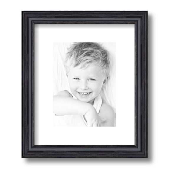 ArtToFrames 10x12 Matted Picture Frame with 6x8 Single Mat Photo Opening Framed in 1.25 Black Stain on Solid Red Oak and 2 Crisp Mat (FWM-4083-10x12)