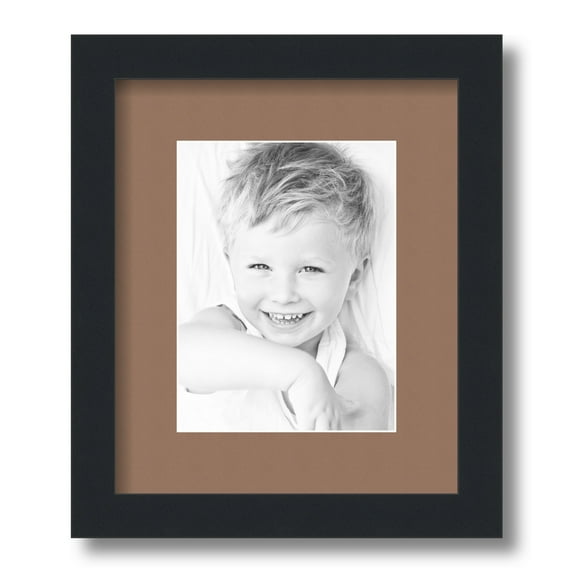 ArtToFrames 10x12" Matted Picture Frame with 6x8" Single Mat Photo Opening Framed in 1.25" Satin Black and 2" Sandpiper Mat (FWM-3926-10x12)
