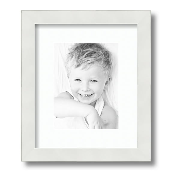 ArtToFrames 10x12" Matted Picture Frame with 6x8" Single Mat Photo Opening Framed in 1.25" Satin White Frame and 2" Super White Mat (FWM-3966-10x12)