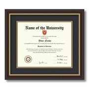 ArtToFrames 10x12 inch Diploma Frame - Framed in Mahogany and Gold Slope Frame with Black and Gold Mats, Comes with Regular Glass and Sawtooth Hanger for Wall Hanging (D-4447-10x12)