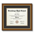thumbnail image 1 of ArtToFrames 10x12 inch Diploma Frame - Framed in Medium Tri-colored Frame with Black and Gold Mats, Comes with Regular Glass and Sawtooth Hanger for Wall Hanging (D-4446-10x12), 1 of 4