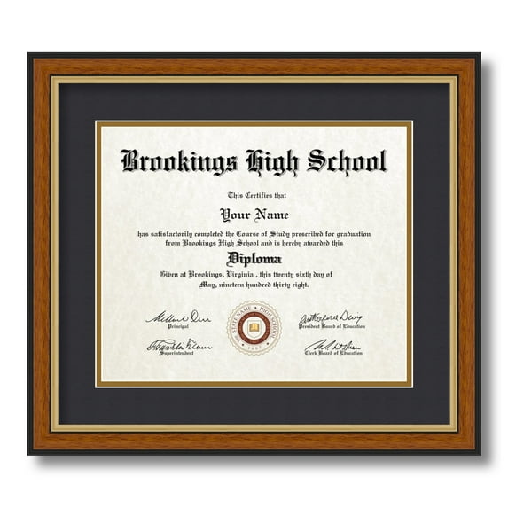 ArtToFrames 10x12 inch Diploma Frame - Framed in Medium Tri-colored Frame with Black and Gold Mats, Comes with Regular Glass and Sawtooth Hanger for Wall Hanging (D-4446-10x12)