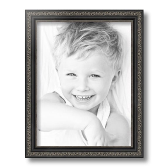 ArtToFrames 10x13" Antique Black Picture Frame, Black Wood Poster Frame, with Regular Glass (FBPL-5106)
